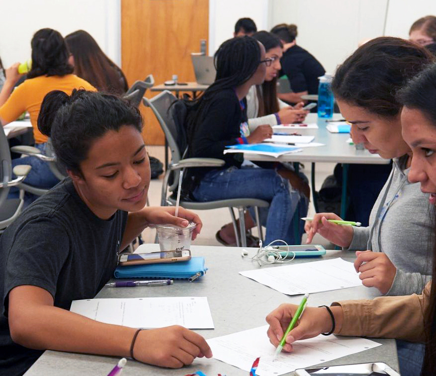 Group of students working together on a group activity
